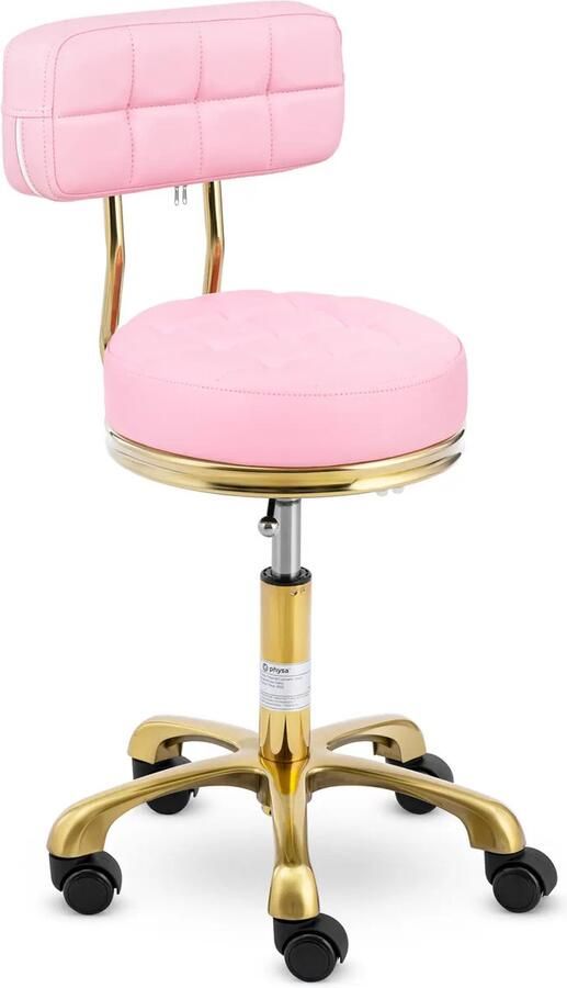 Physa Rolkruk met rugleuning 51 66 cm 150 kg zachtroze goud