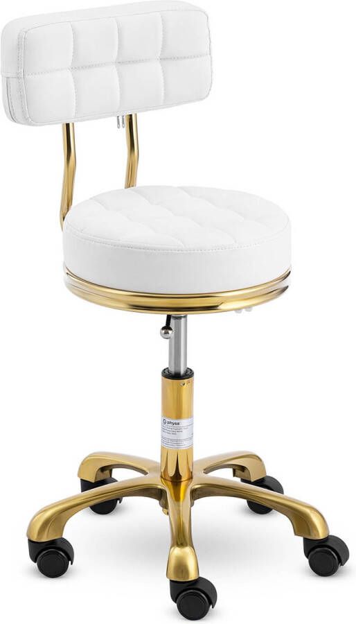 Physa Rolkruk met rugleuning 47 61 cm 150 kg wit gouden
