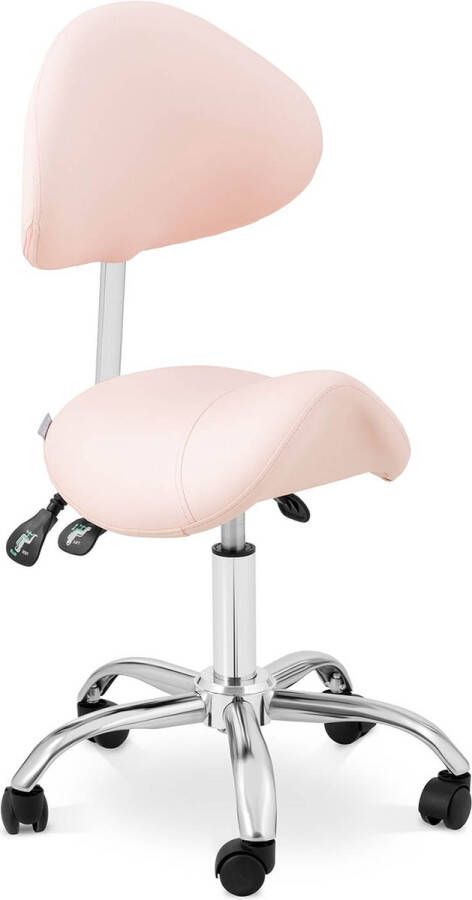 Physa Zadel stoel MANNHEIM POWDER PINK Roze zilver In hoogte verstelbare rugleuning en zitting