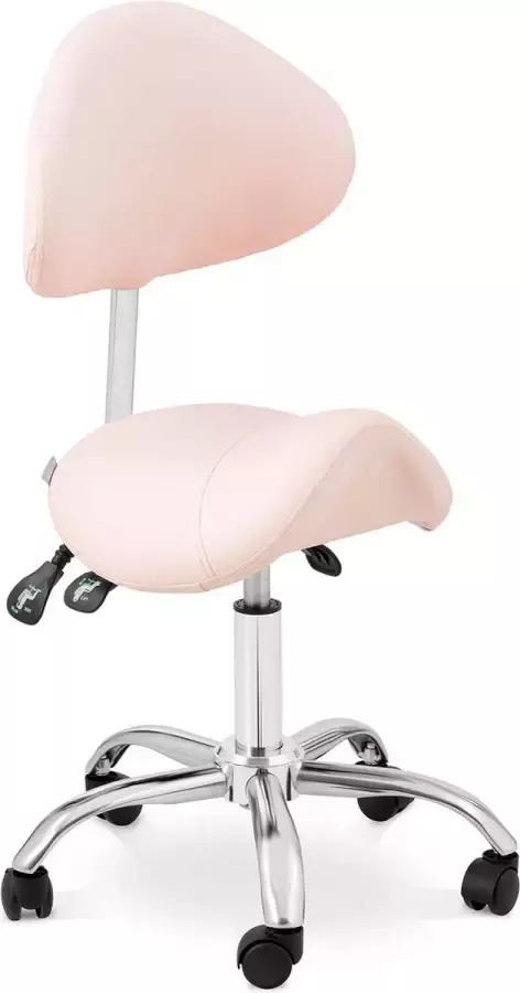 Physa Zadel stoel MANNHEIM POWDER PINK Roze zilver In hoogte verstelbare rugleuning en zitting