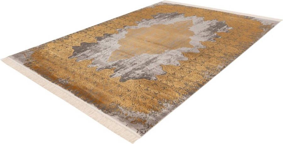 Pierre Cardin Elegance Lalee- Vintage Super zacht Shinny acryl vicose klassiek modern Vloerkleed – hotelsjiek design tapijt fraai – 3D Karpet 160x230- goud zilver