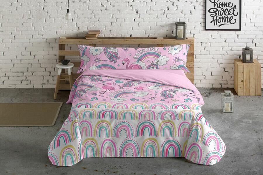 Pierre Cardin Dekbedovertrek set Unicornios Roze Bed van 105 3 Onderdelen