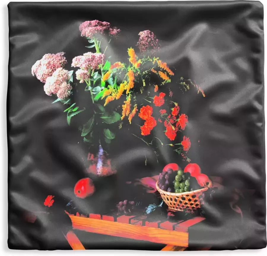 PillowMonkey Kussenhoes 40x40 cm Schilderij Stilleven Fruit Bloemen Tafel Kunst Katoen Polyester Voor Binnen