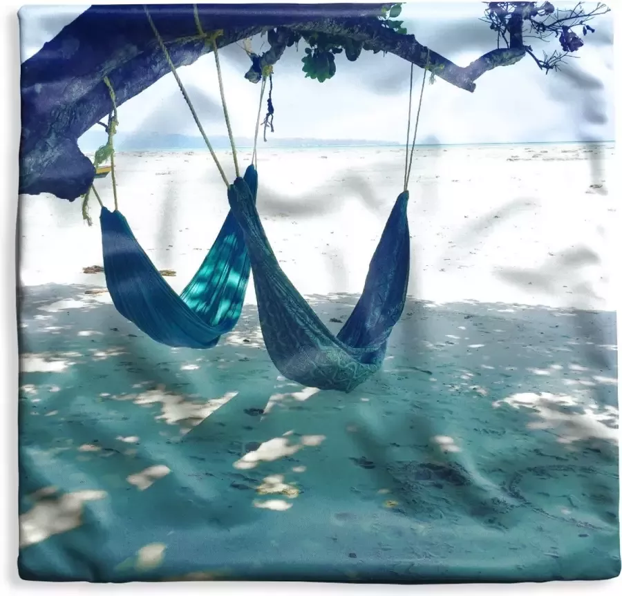 PillowMonkey Kussenhoes 40x40 cm Strand Zand Hangmat Katoen Polyester Voor Binnen