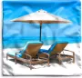 PillowMonkey Kussenhoes 40x40 cm Strandstoel Parasol Zomer Zee Katoen Polyester Voor Binnen - Thumbnail 1