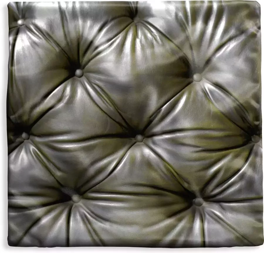 PillowMonkey Kussenhoes 45x45 cm Een close-up van een leren bank Katoen Polyester Voor Binnen