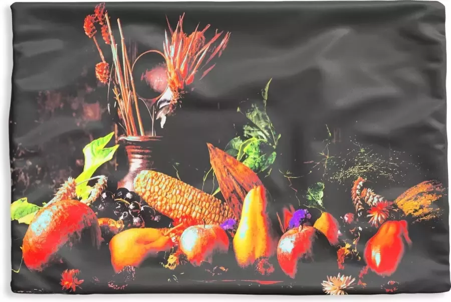 PillowMonkey Kussenhoes 50x30 cm Groente Fruit Rustiek Tafel Katoen Polyester Voor Binnen
