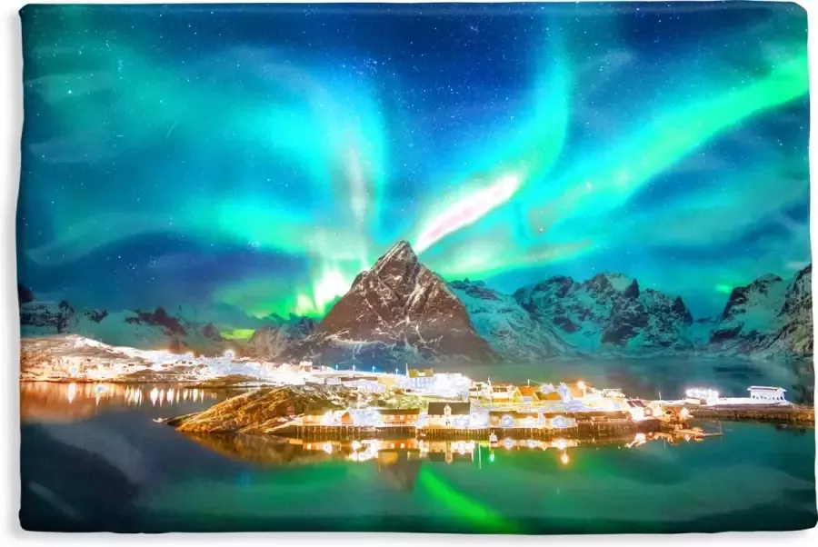 PillowMonkey Kussenhoes 50x30 cm Noorderlicht Lampen Berg Noorwegen Katoen Polyester Voor Binnen