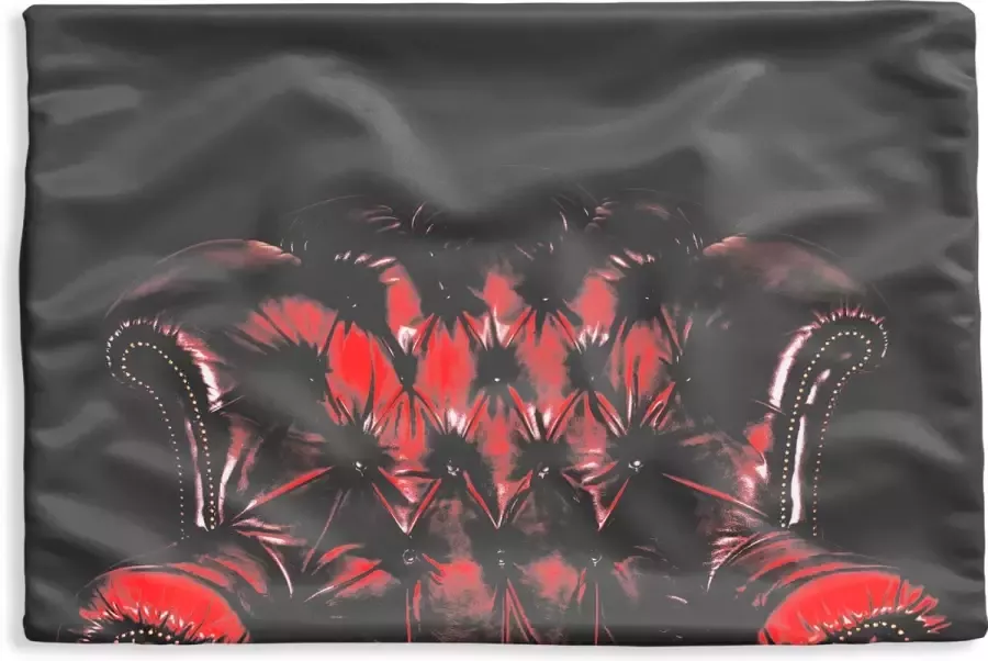 PillowMonkey Kussenhoes 50x30 cm Rode stoel met een lederen structuur Katoen Polyester Voor Binnen