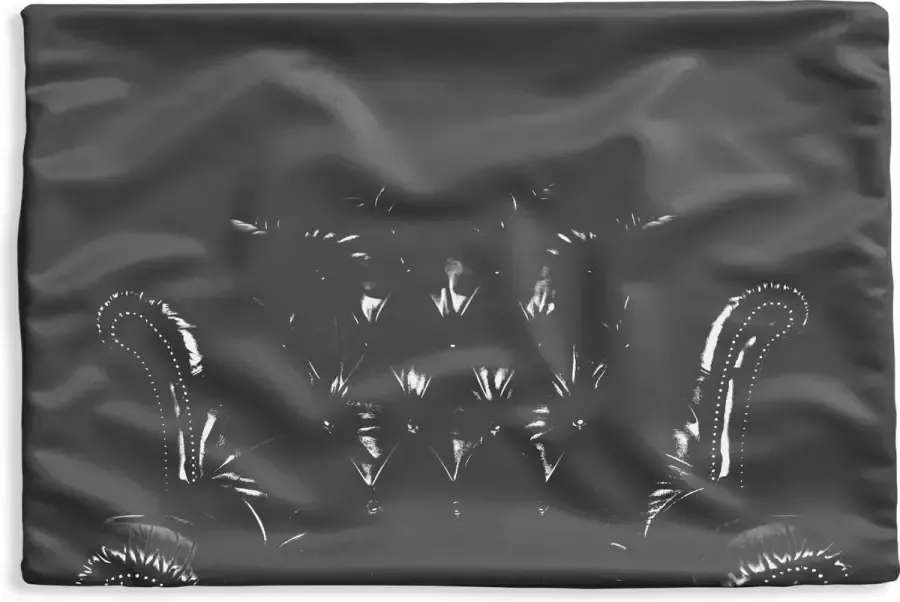 PillowMonkey Kussenhoes 50x30 cm Rode stoel met een lederen structuur zwart wit Katoen Polyester Voor Binnen