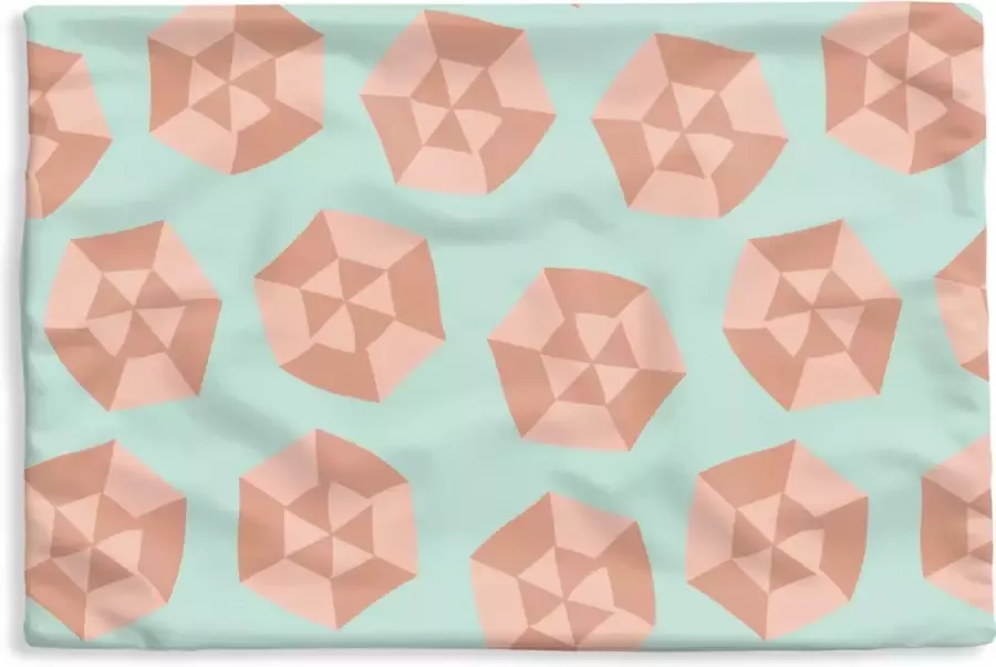 PillowMonkey Kussenhoes 50x30 cm Zomer Parasols Lichtblauw Katoen Polyester Voor Binnen