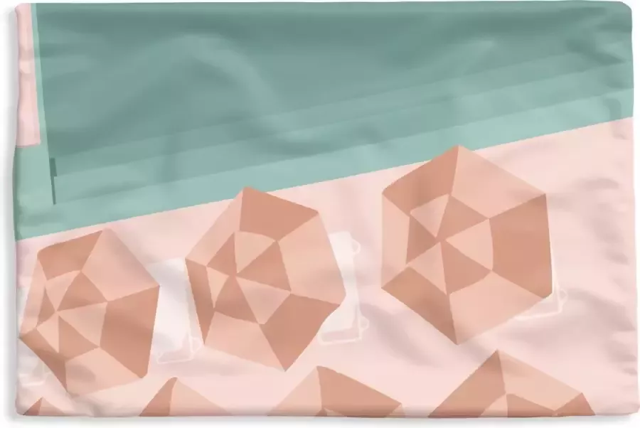 PillowMonkey Kussenhoes 50x30 cm Zomer Parasols Strand Zee Katoen Polyester Voor Binnen