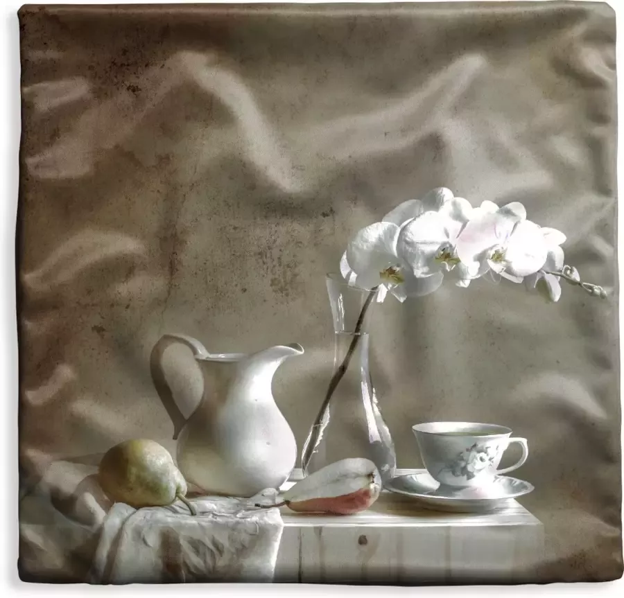 PillowMonkey Kussenhoes 50x50 cm Fruit Tafel Stilleven Katoen Polyester Voor Binnen