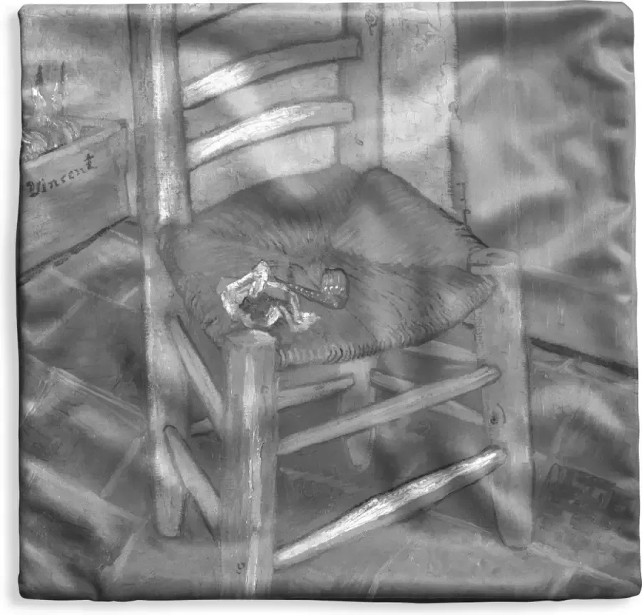PillowMonkey Kussenhoes 50x50 cm Van Gogh's stoel Vincent van Gogh Zwart Wit Katoen Polyester Voor Binnen
