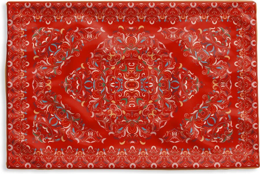 PillowMonkey Kussenhoes 60x40 cm Perzisch Tapijt Vloerkleed Patronen Rood Katoen Polyester Voor Binnen