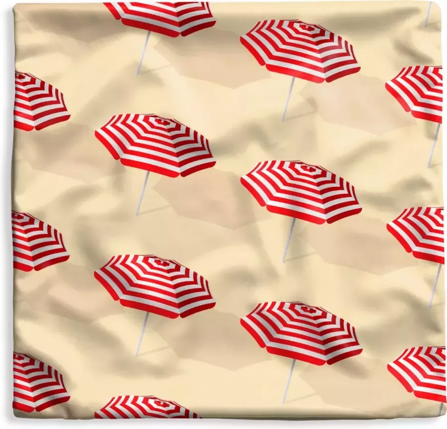 PillowMonkey Kussenhoes 60x60 cm Zomer Parasol Pastel Katoen Polyester Voor Binnen