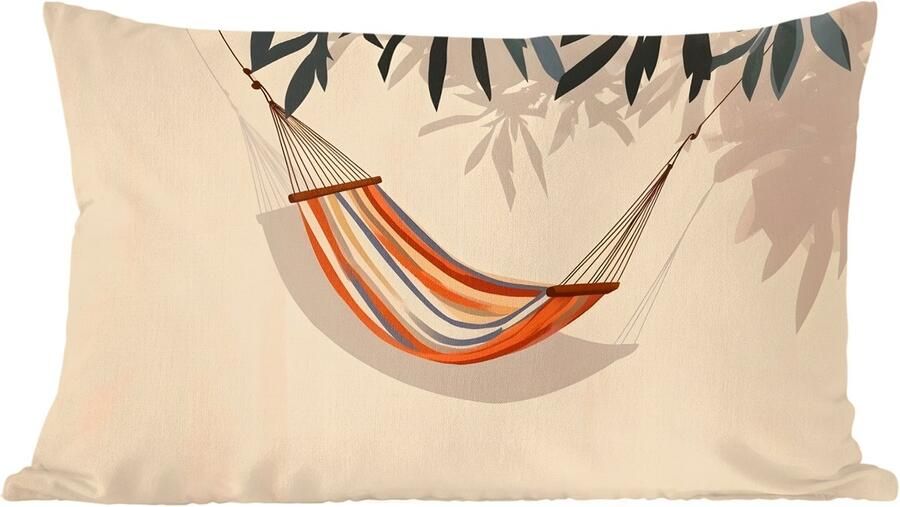 PillowMonkey Sierkussens Kussentjes Woonkamer 50x30 cm Hangmat Kleurrijk Bladeren Schaduw