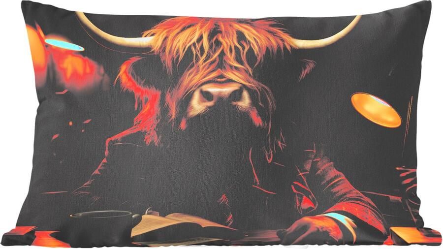 PillowMonkey Sierkussens Kussentjes Woonkamer 50x30 cm Schotse hooglander Dier Pak Bureau