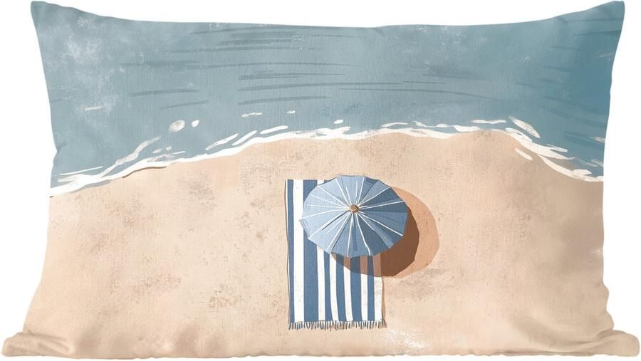 PillowMonkey Sierkussens Kussentjes Woonkamer 50x30 cm Strandlaken Strepen Parasol Strand