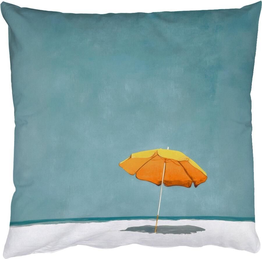 PillowMonkey Sierkussens Kussentjes Woonkamer 50x50 cm Parasol Geel Strand Zee