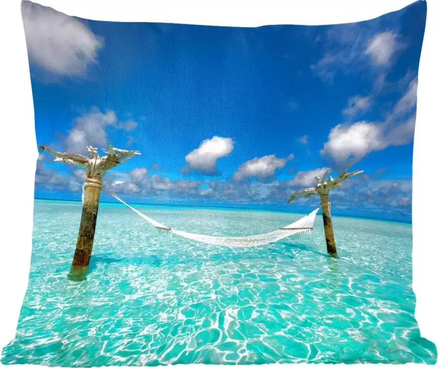 PillowMonkey Sierkussen Zee Hangmat Lucht Blauw 60 Cm X 60 Cm