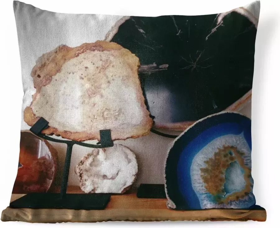 PillowMonkey Sierkussens Kussen Agaat collectie op een bureau 50x50 cm Kussen van katoen