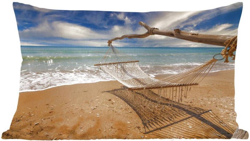 PillowMonkey Sierkussens Kussen Hangmat aan de kust van de zee 50x30 cm Kussen van katoen
