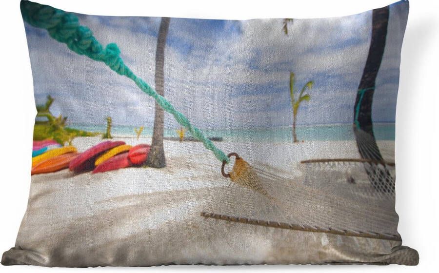 PillowMonkey Sierkussens Kussen Hangmat op een afgelegen strand 60x40 cm Kussen van katoen