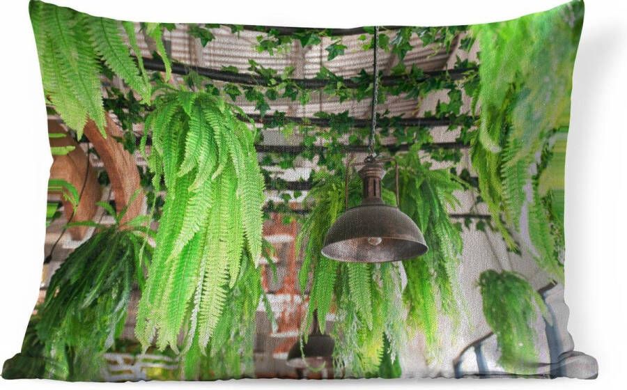PillowMonkey Sierkussens Kussen Lampen en planten 60x40 cm Kussen van katoen