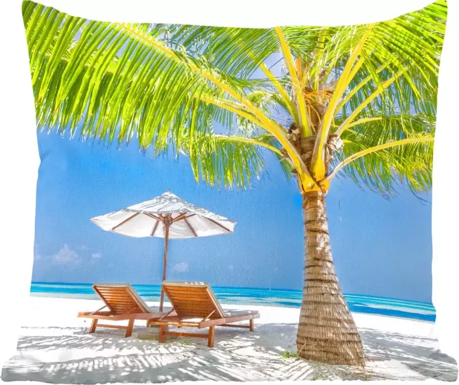 PillowMonkey Sierkussens Kussentjes Woonkamer 40x40 cm Palmboom Strandstoel Parasol