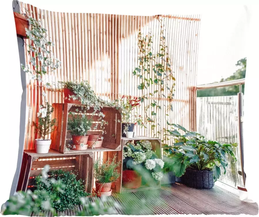 PillowMonkey Sierkussens Kussentjes Woonkamer 40x40 cm Planten in een kast