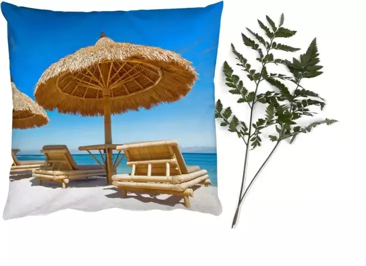 PillowMonkey Sierkussens Kussentjes Woonkamer 40x40 cm Strandstoel Strand Parasol Zee Zomer