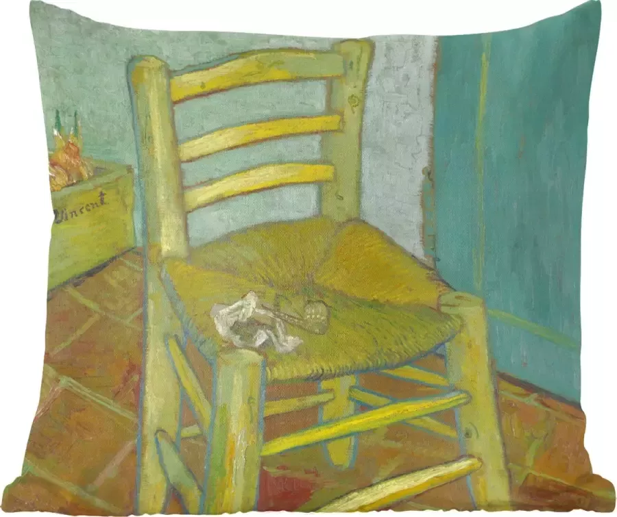 PillowMonkey Sierkussens Kussentjes Woonkamer 40x40 cm Van Gogh's Chair Schilderij van Vincent van Gogh