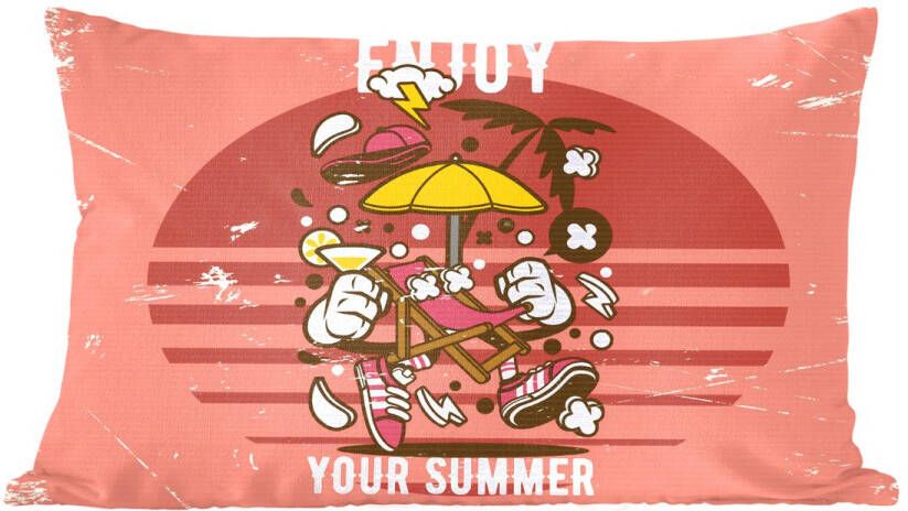 PillowMonkey Sierkussens Kussentjes Woonkamer 50x30 cm Parasol Zomer Vintage