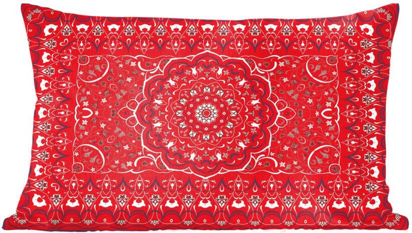 PillowMonkey Sierkussens Kussentjes Woonkamer 50x30 cm Perzisch Tapijt Vloerkleed Mandala Rood