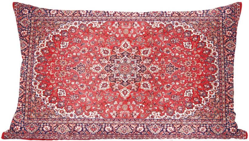 PillowMonkey Sierkussens Kussentjes Woonkamer 50x30 cm Vloerkleed Perzisch Tapijt Rood