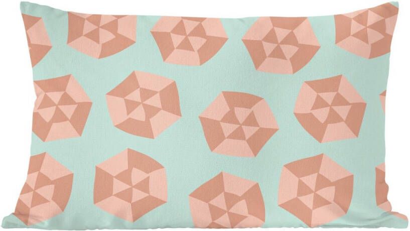 PillowMonkey Sierkussens Kussentjes Woonkamer 50x30 cm Zomer Parasols Lichtblauw