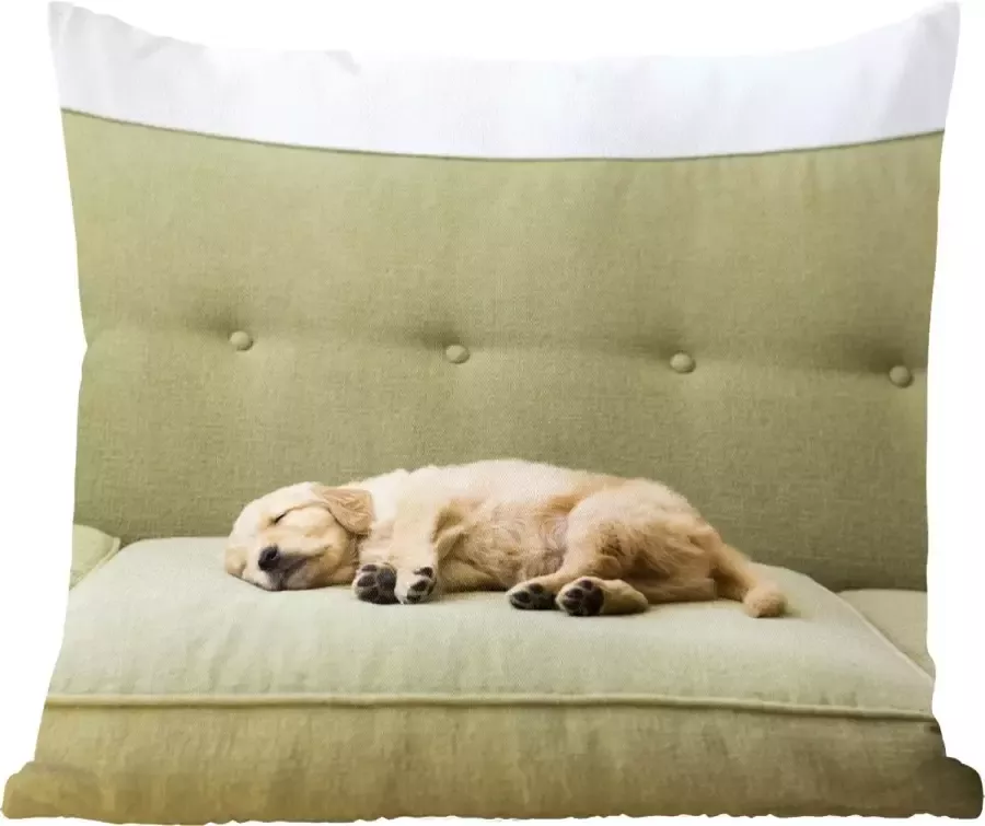 PillowMonkey Sierkussens Kussentjes Woonkamer 50x50 cm Slapende puppy op de bank