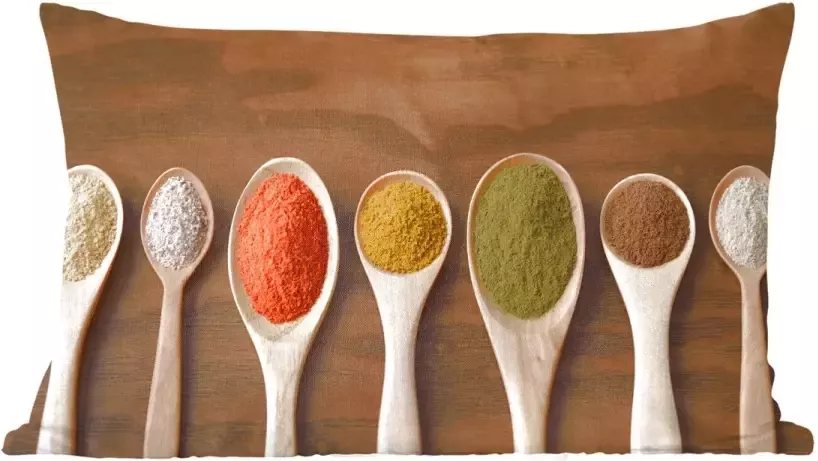 PillowMonkey Sierkussens Kussentjes Woonkamer 60x40 cm Pollepel Kruiden Eten Specerijen Tafel