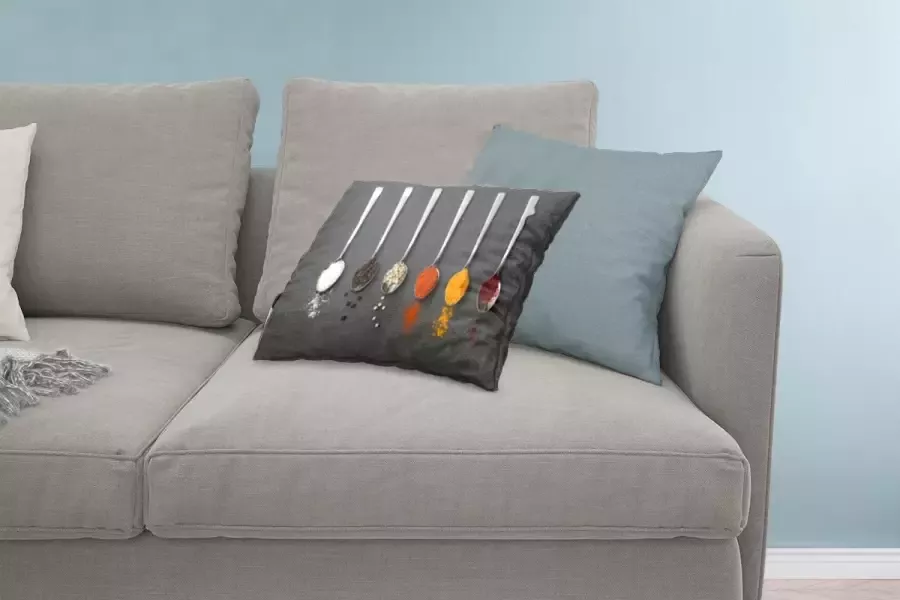 PillowMonkey Sierkussens Kussentjes Woonkamer 60x40 cm Specerijen Lepels Tafel Rustiek Kruiden