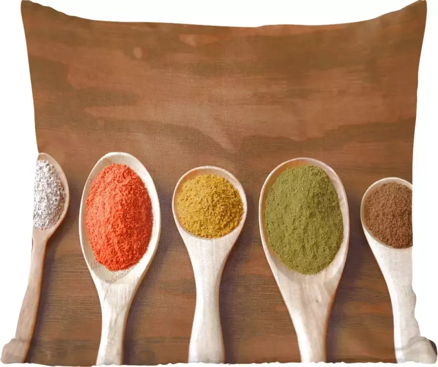 PillowMonkey Sierkussens Kussentjes Woonkamer 60x60 cm Pollepel Kruiden Eten Specerijen Tafel