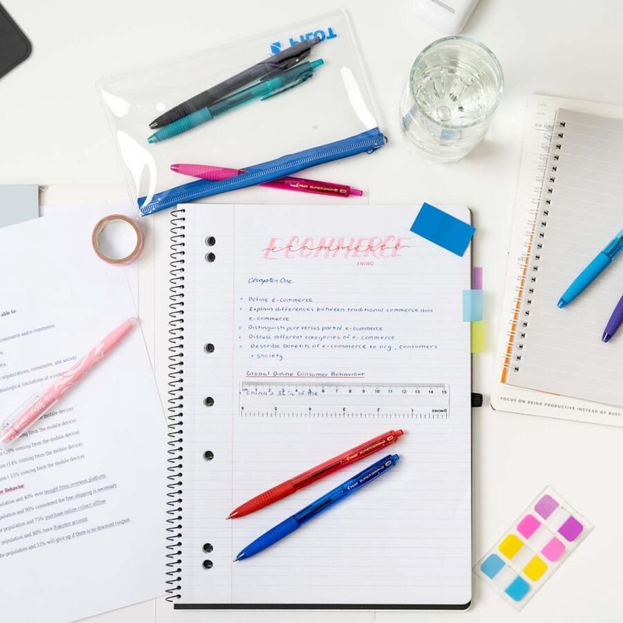 Pilot Super Grip G Blauw Intrekbare balpen met klembevestiging Fijn 12 stuk(s)