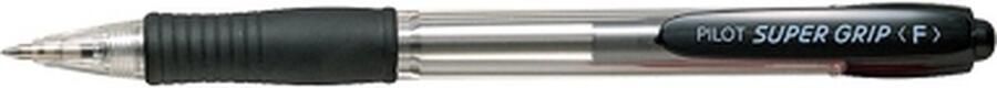 Pilot Super Grip Zwart Intrekbare balpen met klembevestiging Fijn 12 stuk(s)