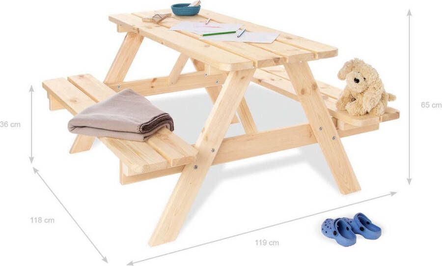 Pinolino Kinderträume Kinderpicknickbank 4 Maxi' naturel