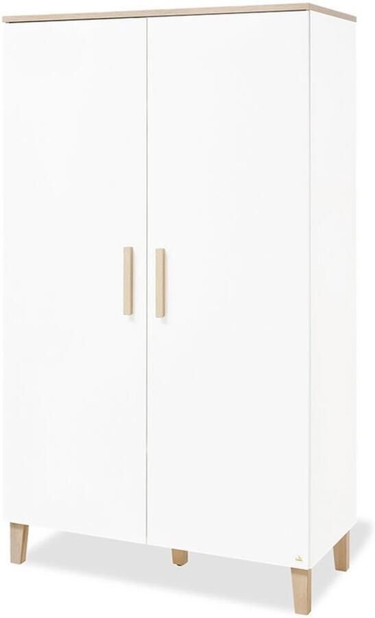 Pinolino Kinderträume PINOLINO LUMI kinder kledingkast met 3 legplanken en 1 hangroede Mat wit 110x56xh189cm