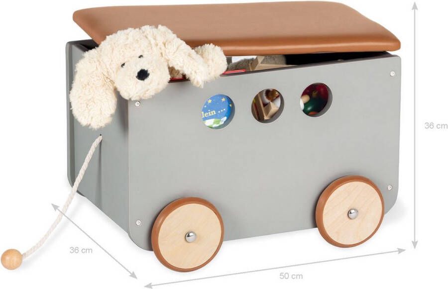 Pinolino Kinderträume Pinolino Speelgoedkist op wielen 'Jim' grijs