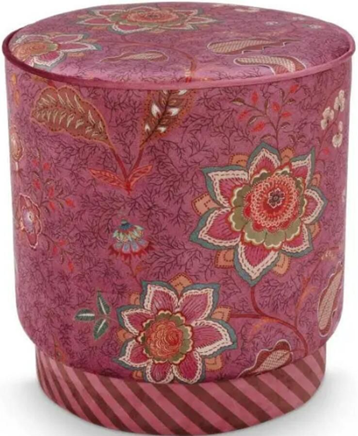 Pip Studio poef mumbai morning red 40x45cm