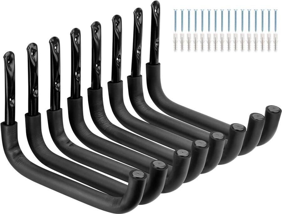 Garagehaken veelzijdig en sterk set van 8 staal