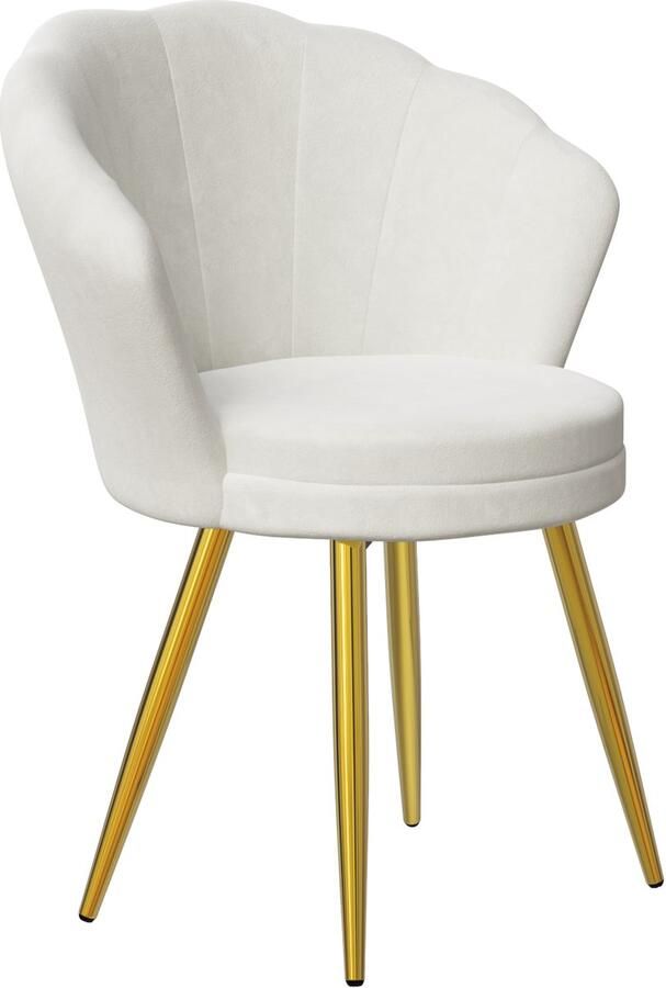 PIPIPOXER eetkamerstoel -Velvet Eetkamer studeerkamer woonkamer-Wit