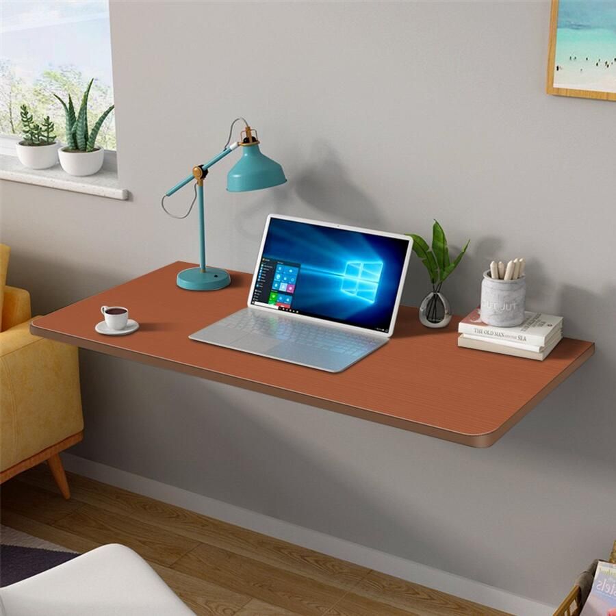 PIPIPOXER Wandtafel opklapbare tafel keukentafel bureau eettafel opvouwbaar 60x30cm Teak（kleur）